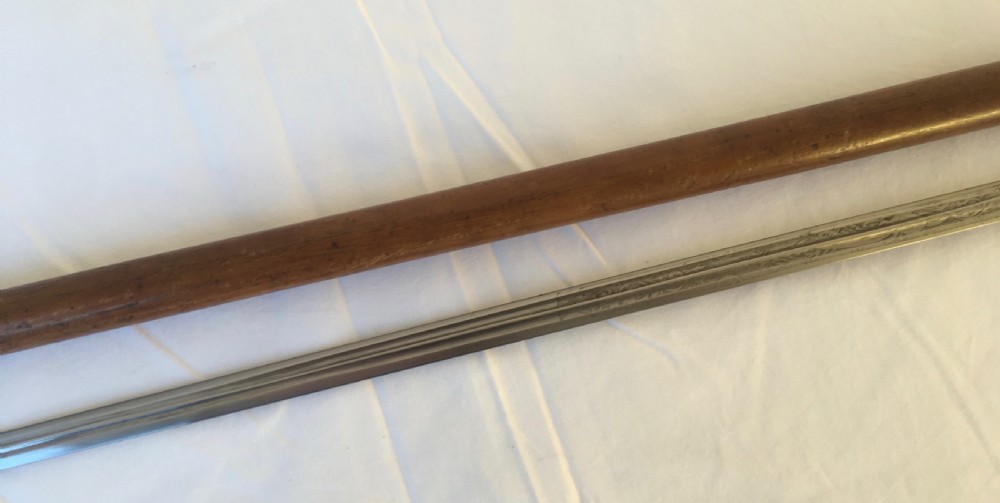 Edwardian Silver Handled Malacca Sword Stick View XI