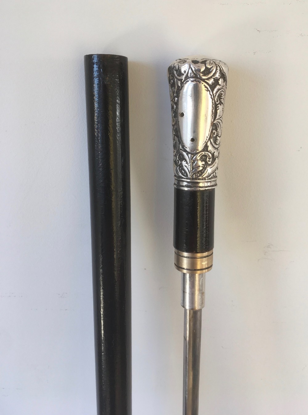 Silver Repousse Handled Sword Stick View VI
