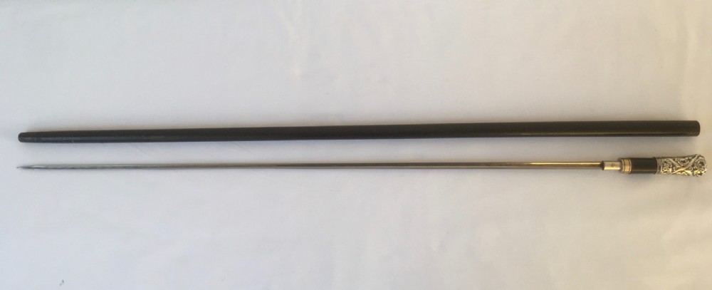 Silver Repousse Handled Sword Stick View XII