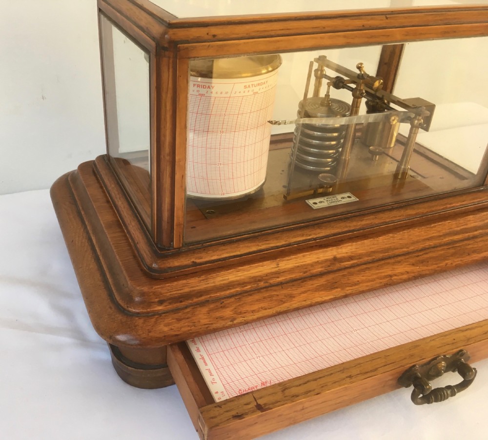 Late 19th Century Oak Barograph by James Hicks of London View IV