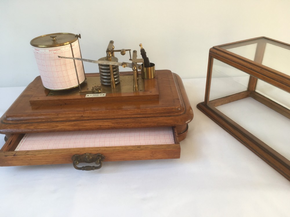 Late 19th Century Oak Barograph by James Hicks of London View VIII