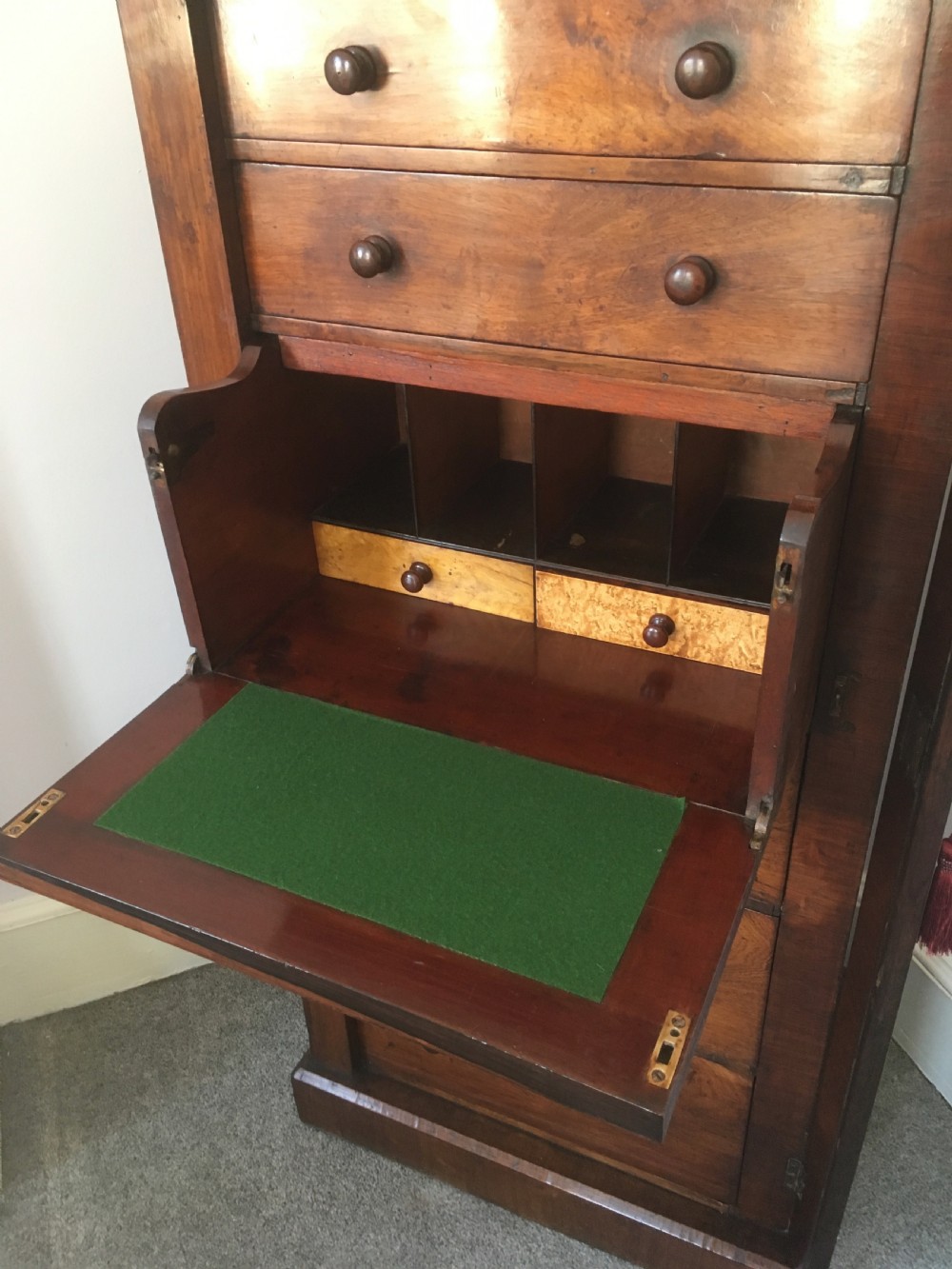 Rosewood Wellington Chest with Secretaire View V