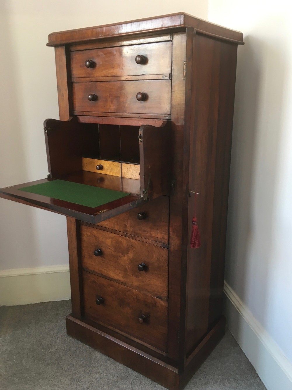 Rosewood Wellington Chest with Secretaire View VIII