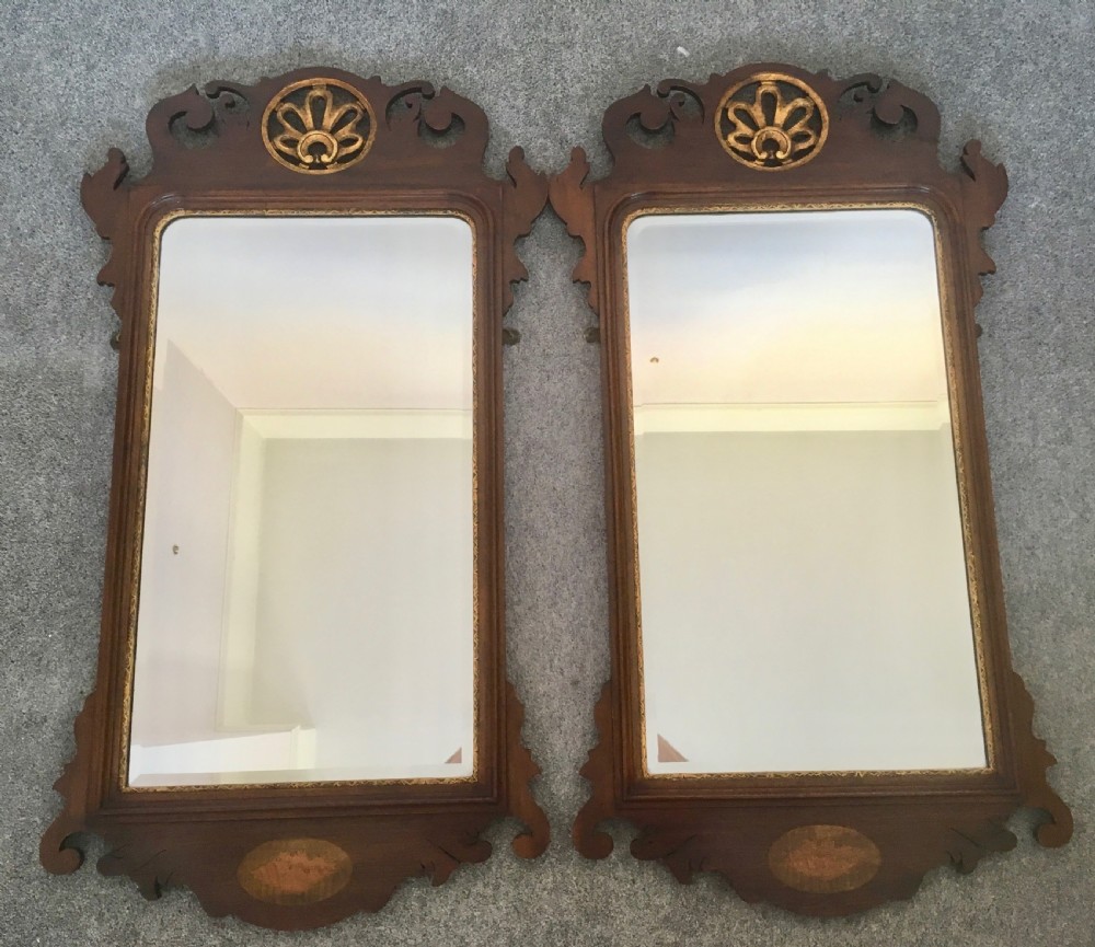 Pair of 19th Century Mahogany Pier Mirrors