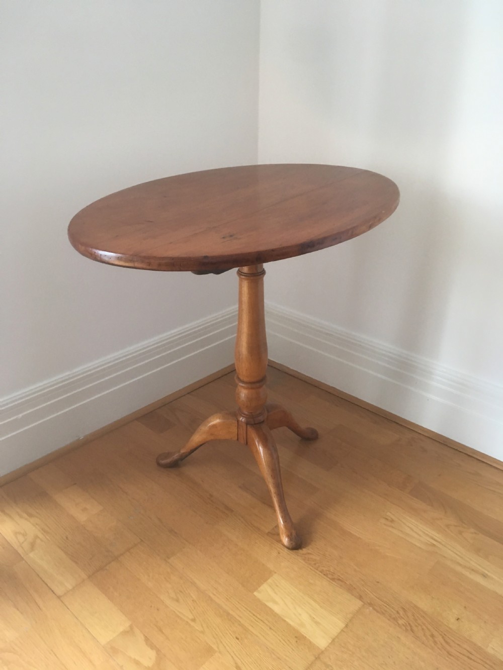 Victorian Pine Oval Tip Top Side Table View X
