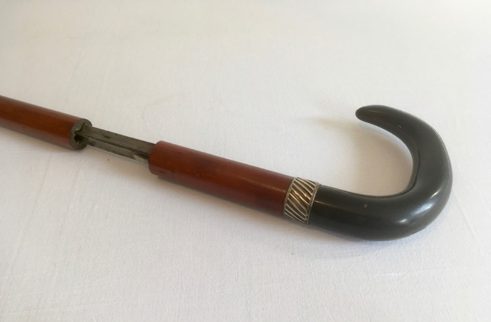 Horn Handled Malacca Sword Stick View V