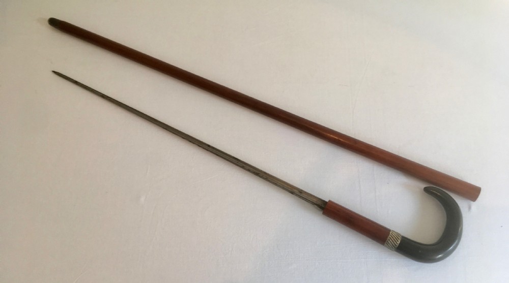 Horn Handled Malacca Sword Stick View IX