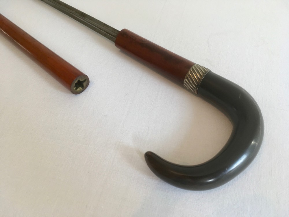 Horn Handled Malacca Sword Stick View X