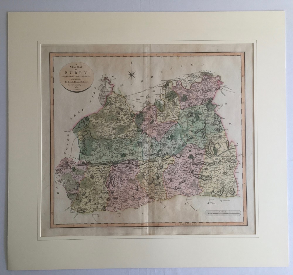 Antique Map of Surry by John Cary 1801