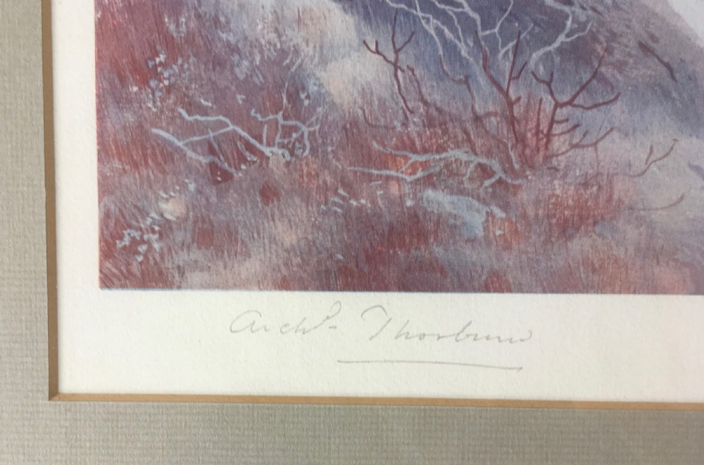 Set of 4 Archibald Thorburn Signed Prints of Deer in a Winter Landscape View XIII