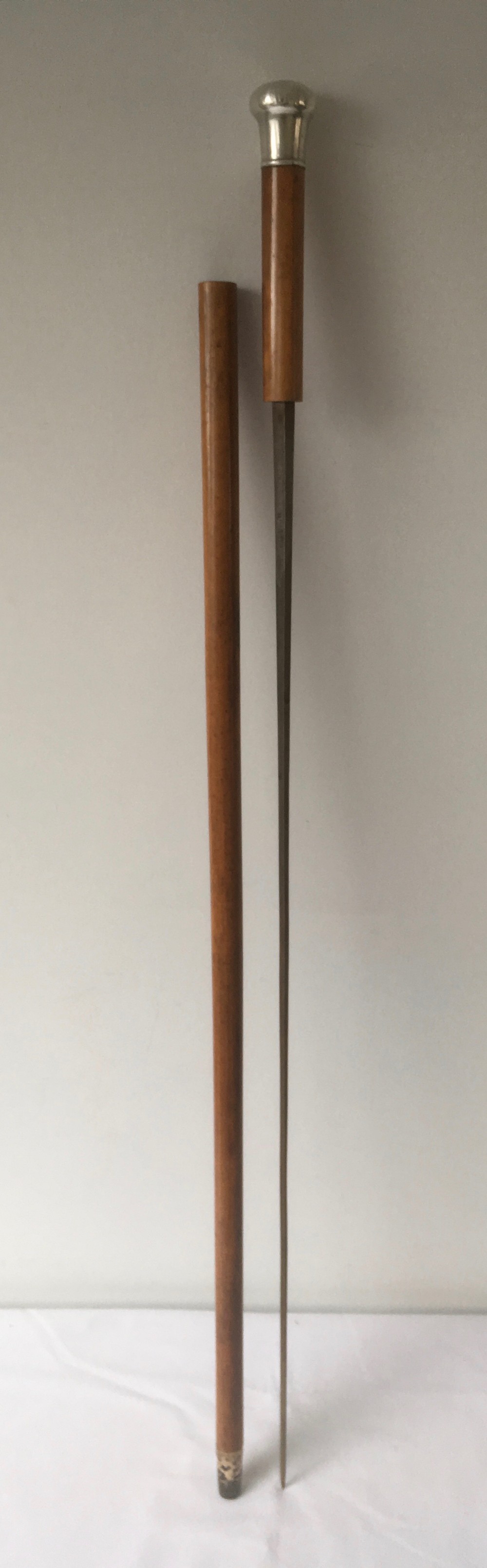 Silver Handled Malacca Sword Stick 1884