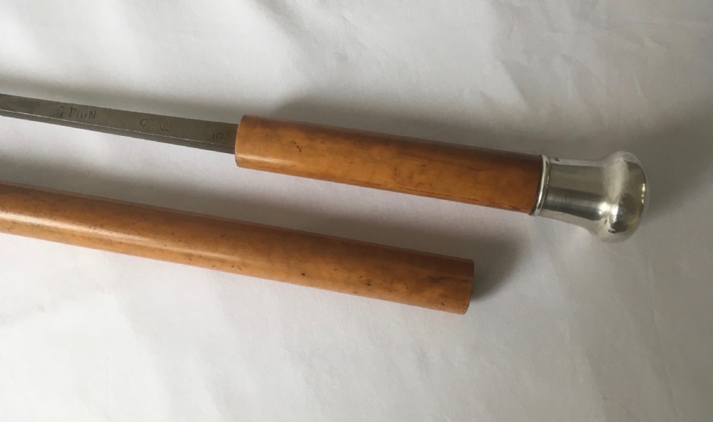 Silver Handled Malacca Sword Stick 1884 View IX