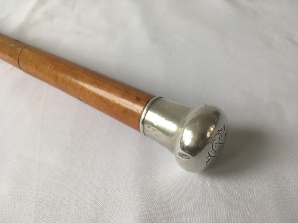Silver Handled Malacca Sword Stick 1884 View X