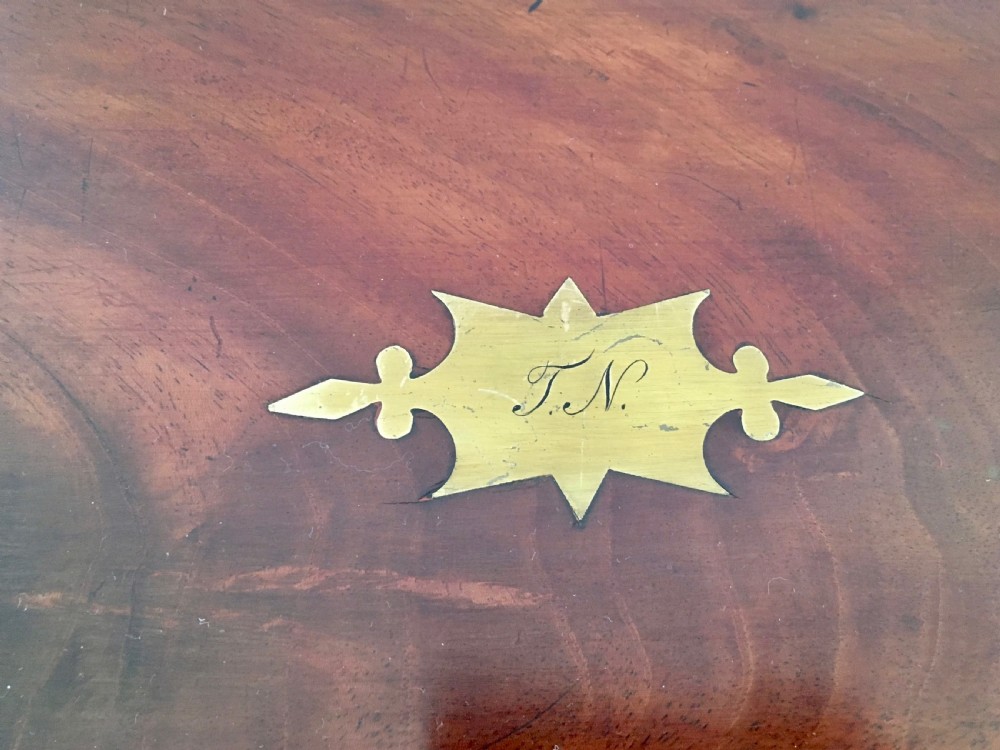 Brass Bound Walnut Campaign Writing Slope View IV