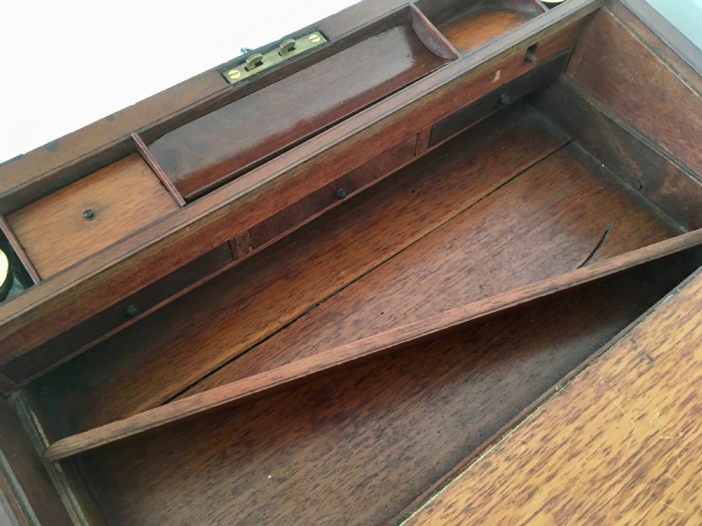 Brass Bound Walnut Campaign Writing Slope View XII