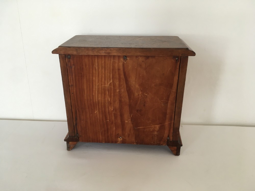 Walnut and Burr Walnut Miniature Chest of Drawers View XI