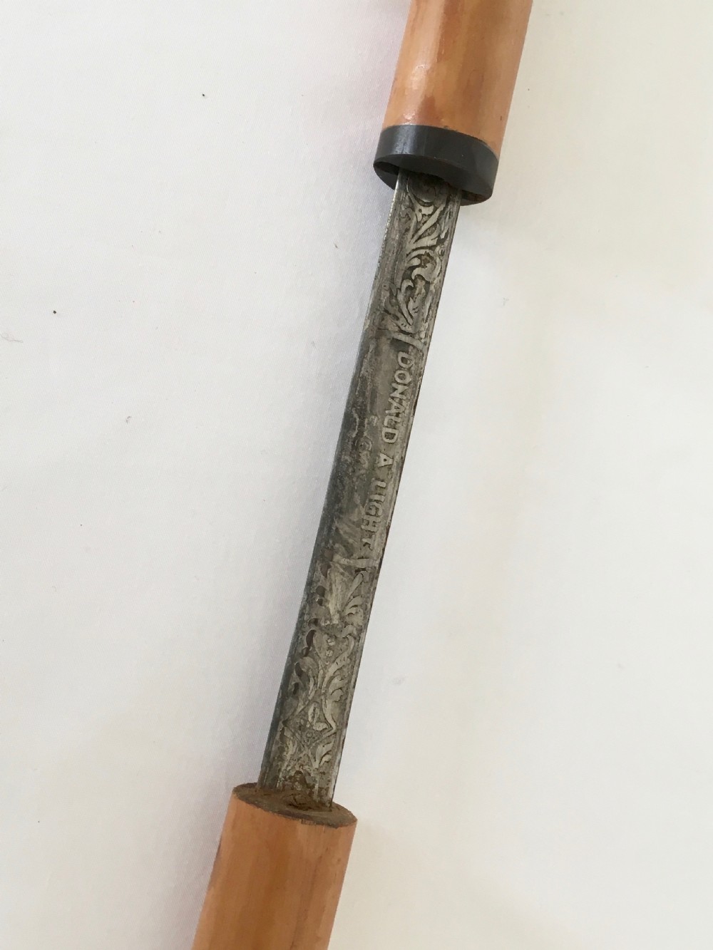 Rare Malacca and Ebony Sword Stick with Masonic Symbols View VII