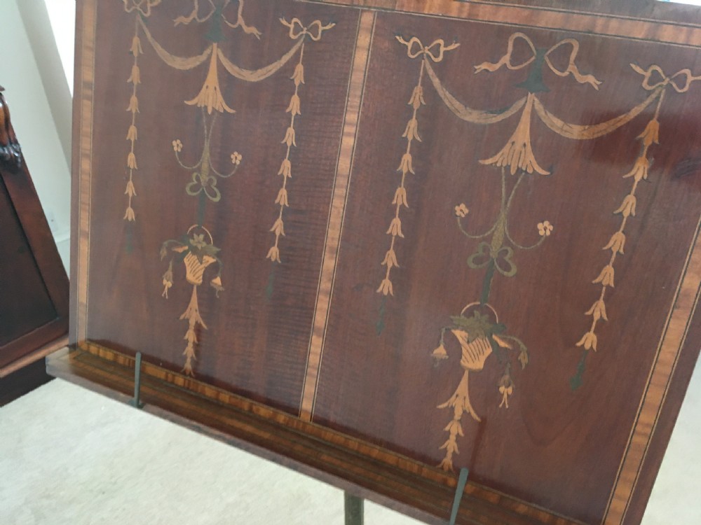 Mahogany inlaid Music Stand View III