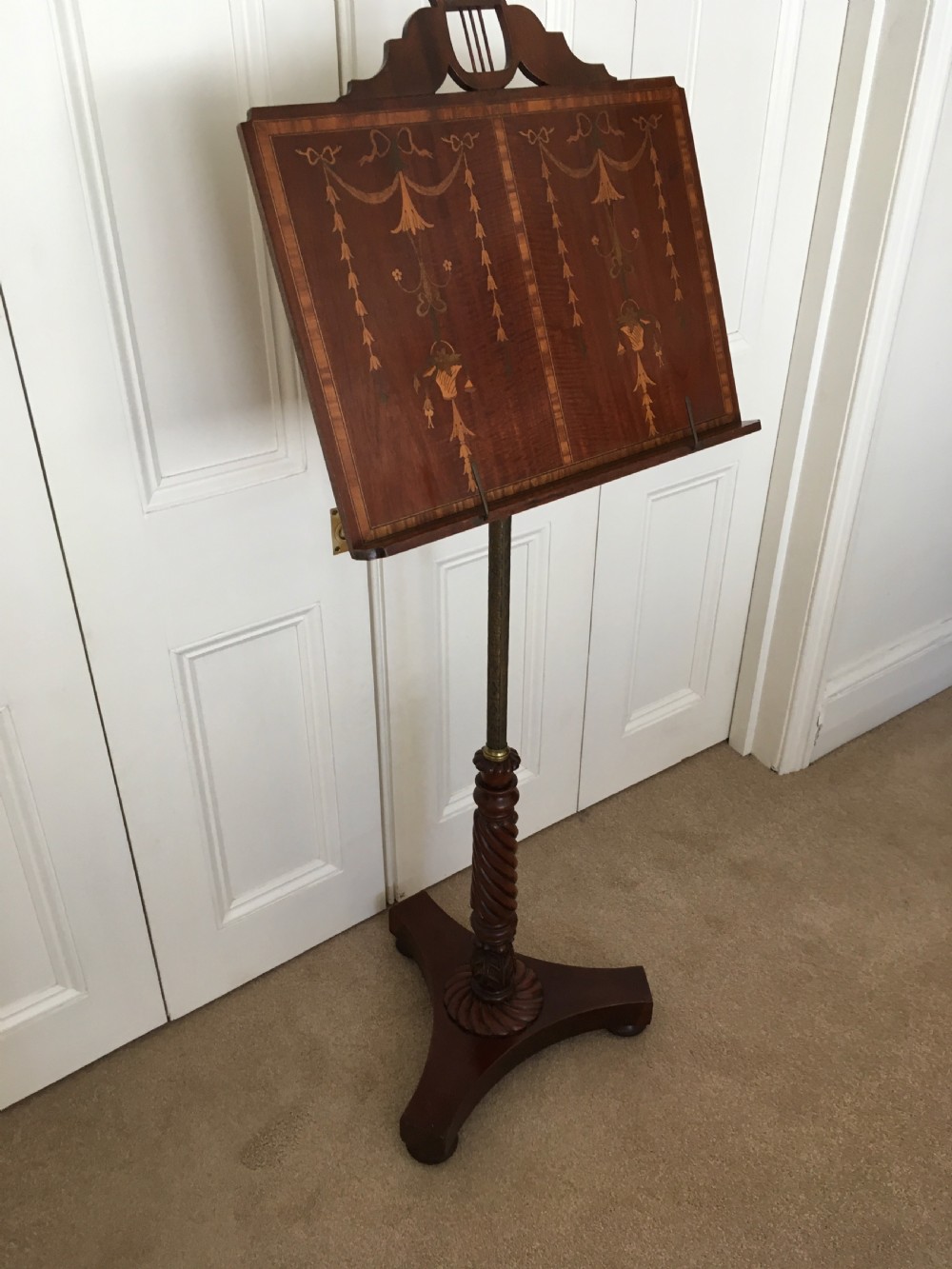 Mahogany inlaid Music Stand View IV