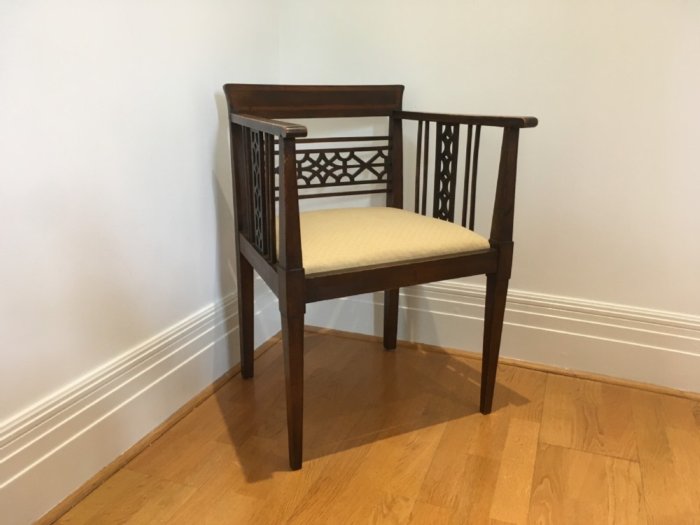 Art Nouveau Mahogany Armchair View III