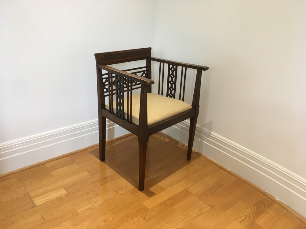 Art Nouveau Mahogany Armchair View VIII
