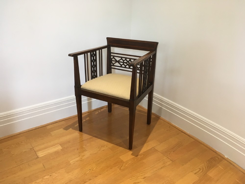 Art Nouveau Mahogany Armchair View IX