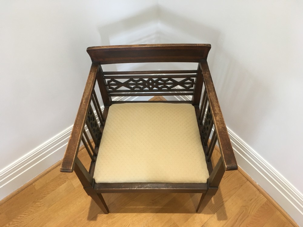 Art Nouveau Mahogany Armchair View X