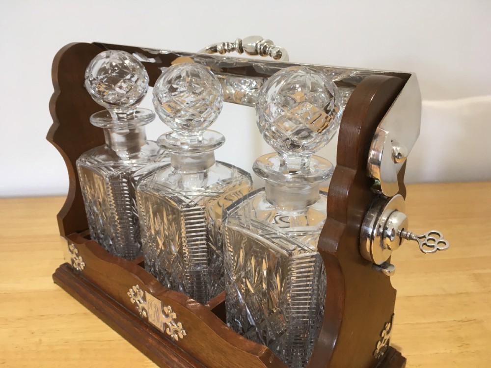 Edwardian Mahogany Tantalus  View IV