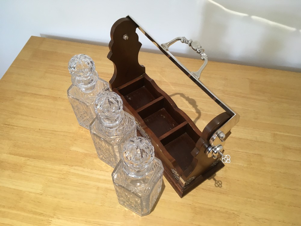 Edwardian Mahogany Tantalus  View V