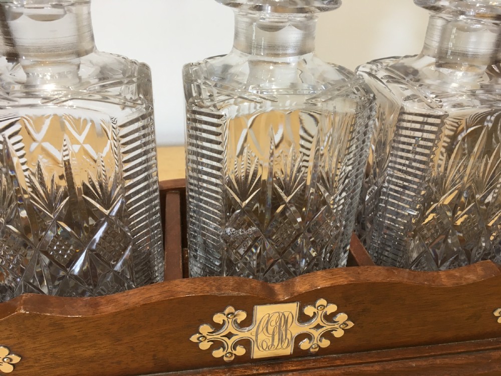 Edwardian Mahogany Tantalus  View XI