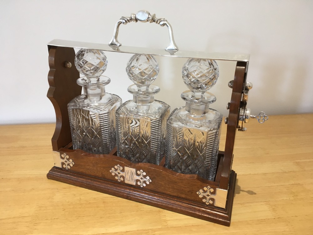Edwardian Mahogany Tantalus  View XIV