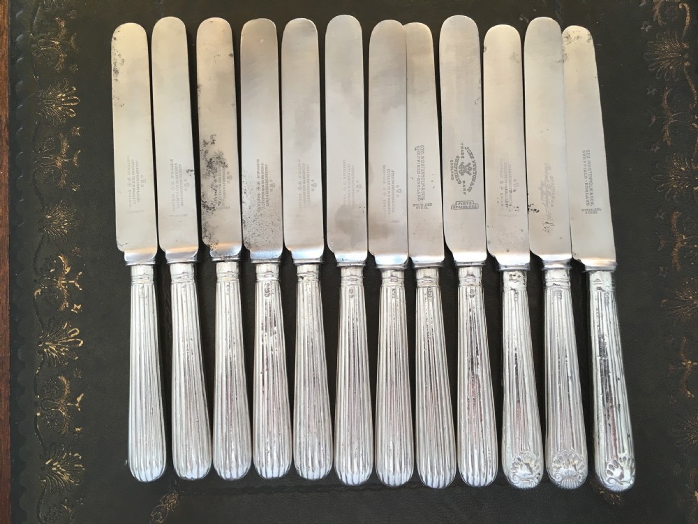 12 Georgian Silver Dinner Knives View X