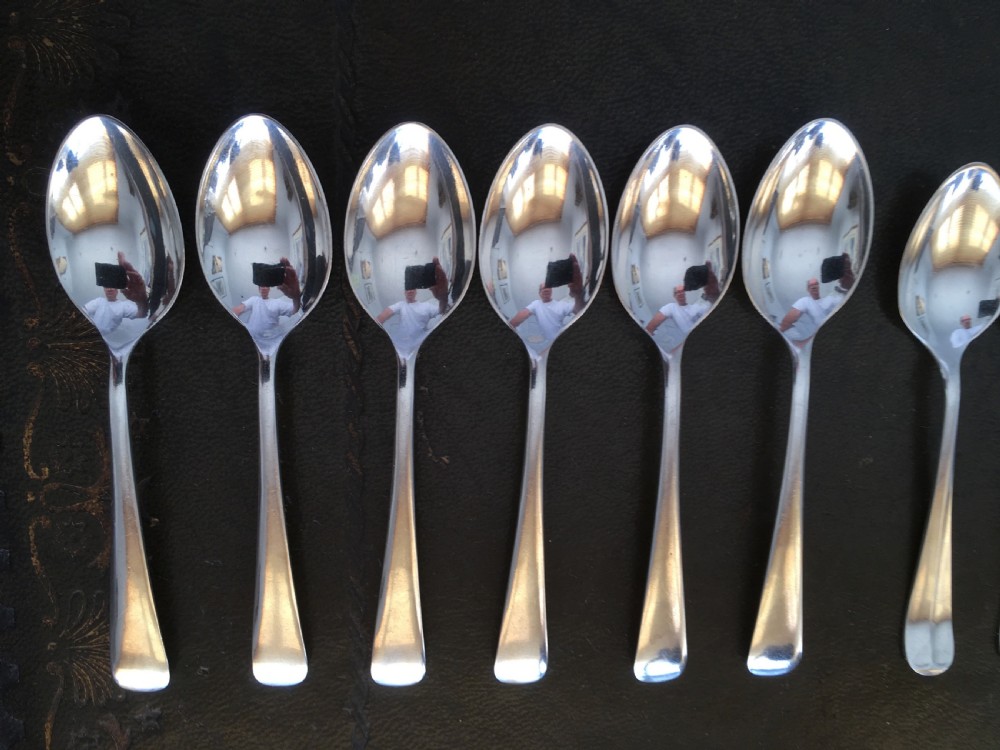 6 Silver Teaspoons & 6 Silver Egg Spoons View V