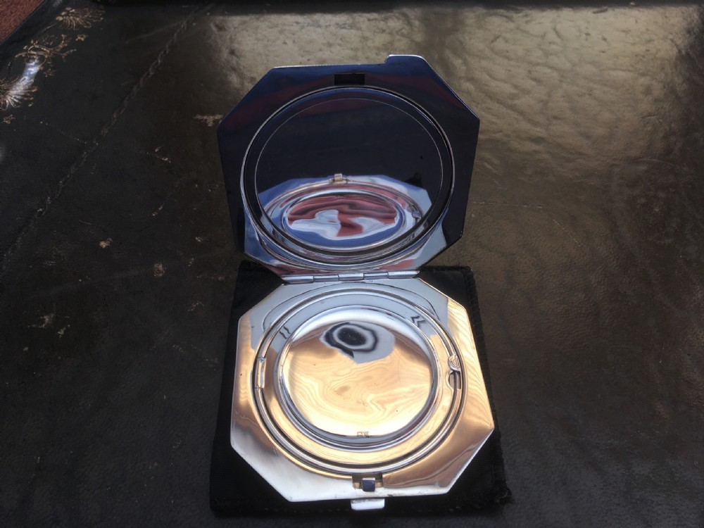 Octagonal Silver Powder Compact View IV
