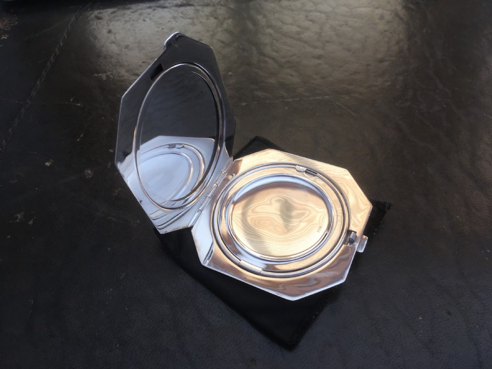 Octagonal Silver Powder Compact View V