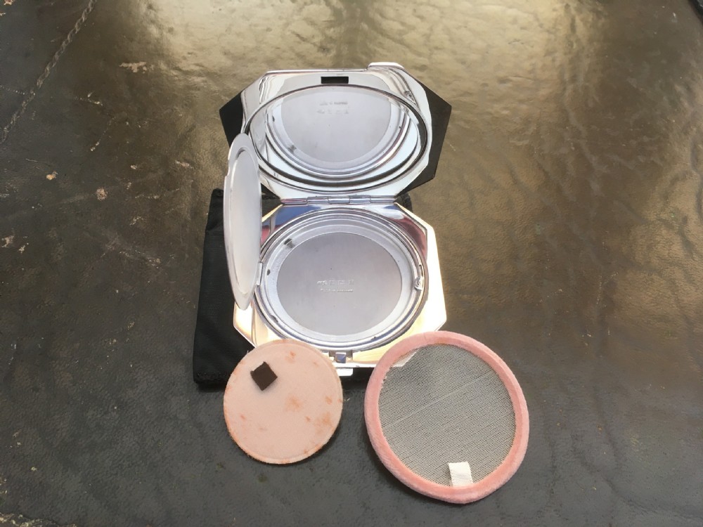Octagonal Silver Powder Compact View VI