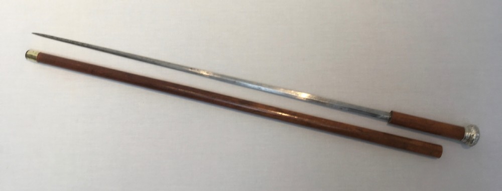 Victorian Malacca Sword Stick with Silver Embossed Knop View III