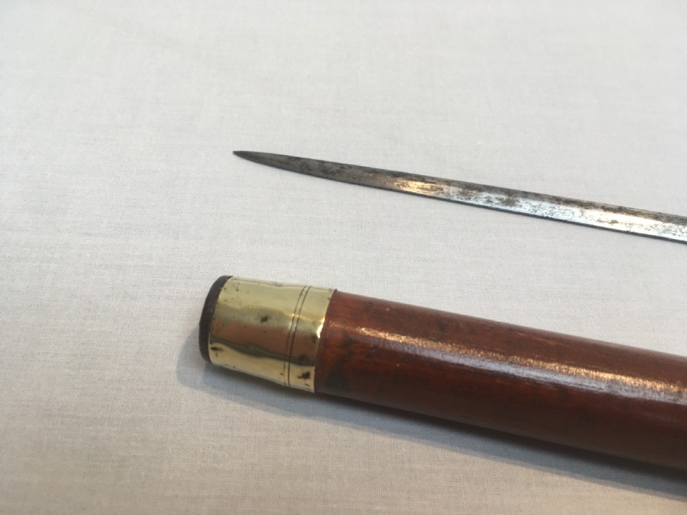 Victorian Malacca Sword Stick with Silver Embossed Knop View X