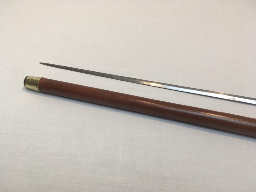 Victorian Malacca Sword Stick with Silver Embossed Knop View XI