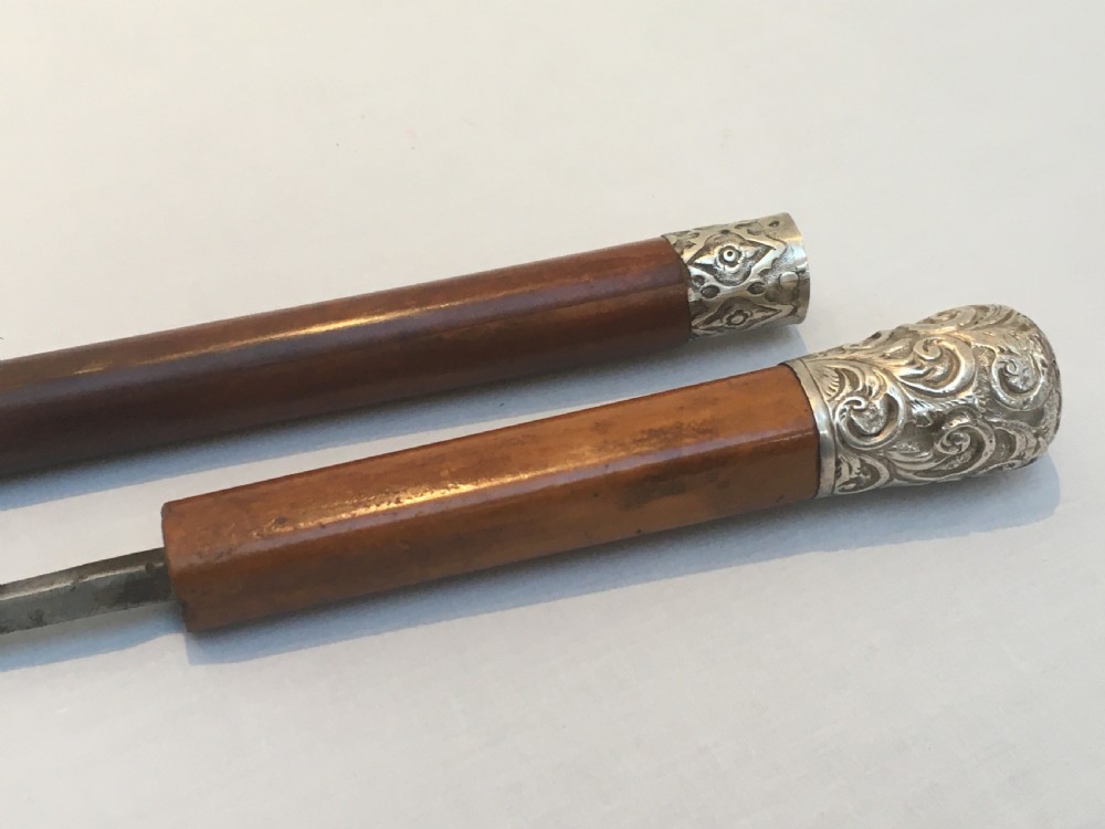 Late 19th Century Silver Embossed Sword Stick View IV