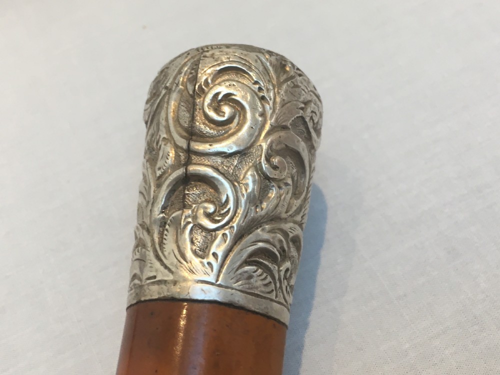 Late 19th Century Silver Embossed Sword Stick View VII