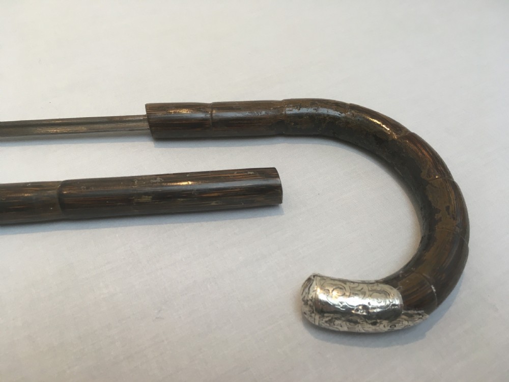 Silver Crook Handled Sword Stick 1913 View V
