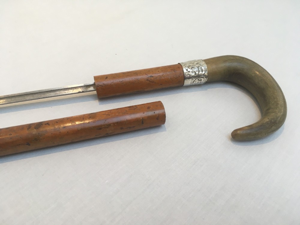 Ram's Horn Handled Sword Stick