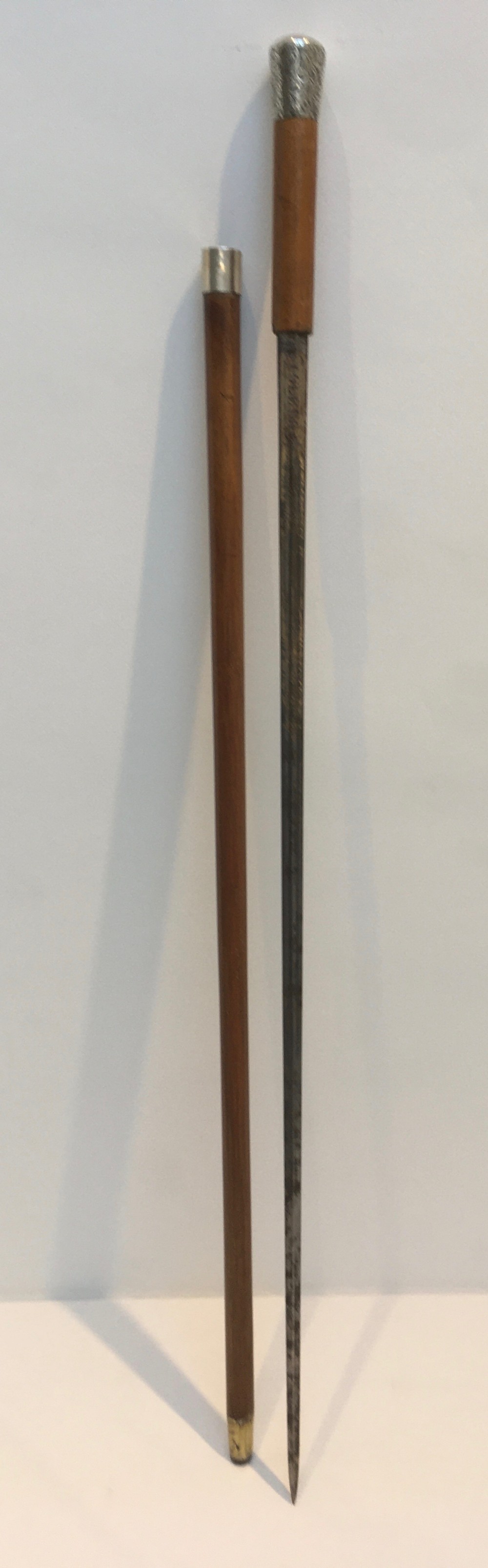 Sword Stick Silver Knop & Collar London 1891