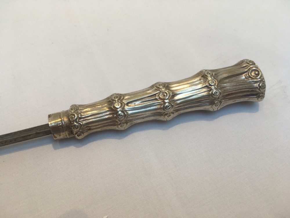 Silver Faux Bamboo Sword Stick. London 1846 View IV
