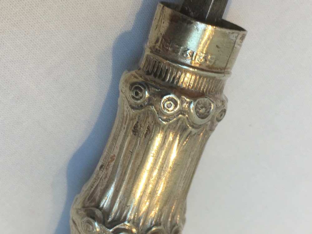 Silver Faux Bamboo Sword Stick. London 1846 View V