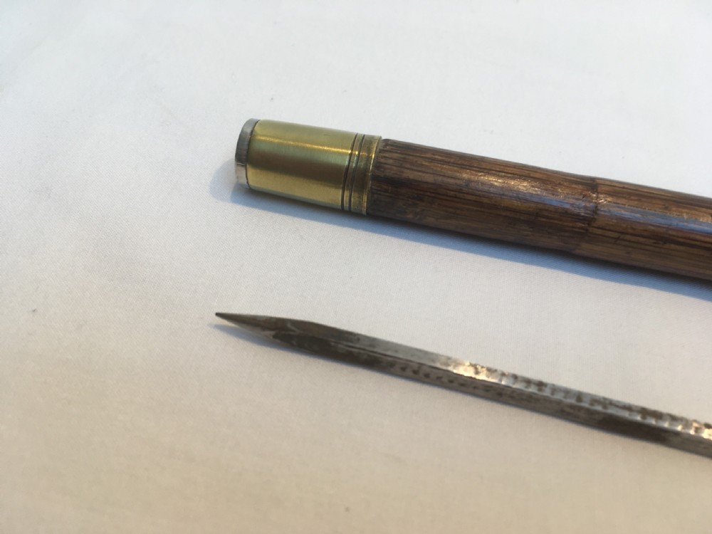 Silver Faux Bamboo Sword Stick. London 1846 View VI