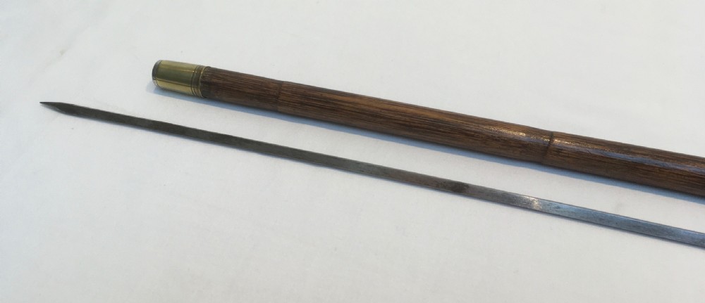 Silver Faux Bamboo Sword Stick. London 1846 View VII