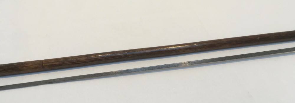 Silver Faux Bamboo Sword Stick. London 1846 View IX