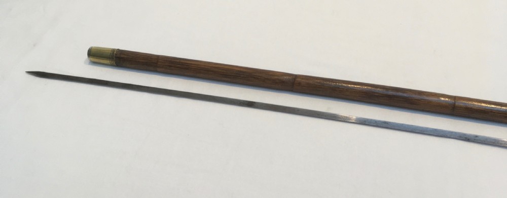 Silver Faux Bamboo Sword Stick. London 1846 View X